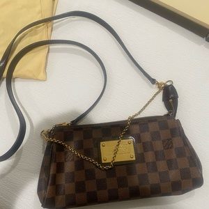 Louis Vuitton Eva Damier Crossbody Handbag (Brown)